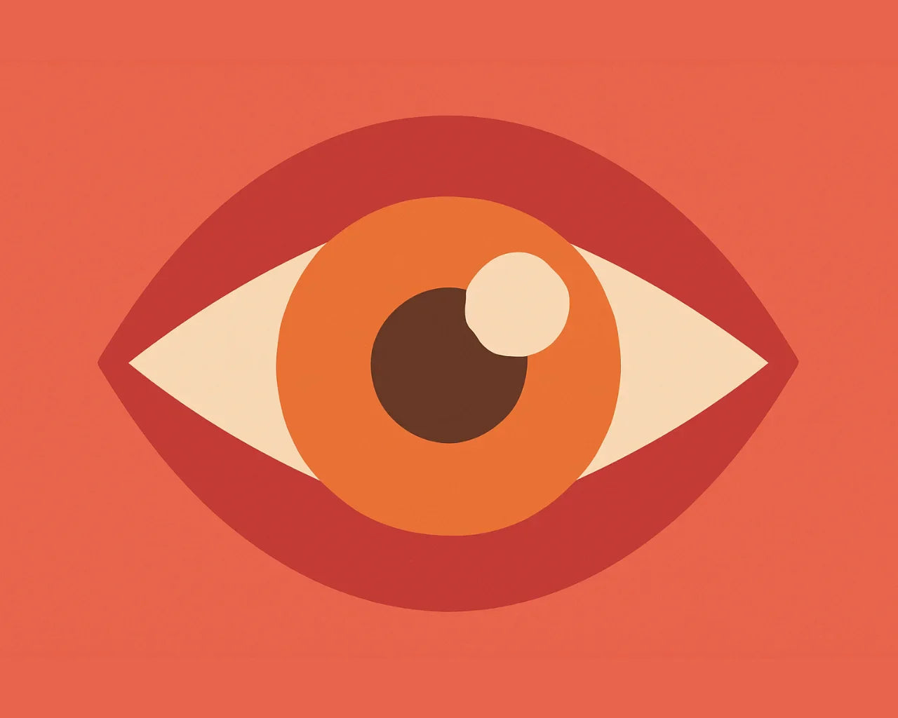 Abstract eye image in red