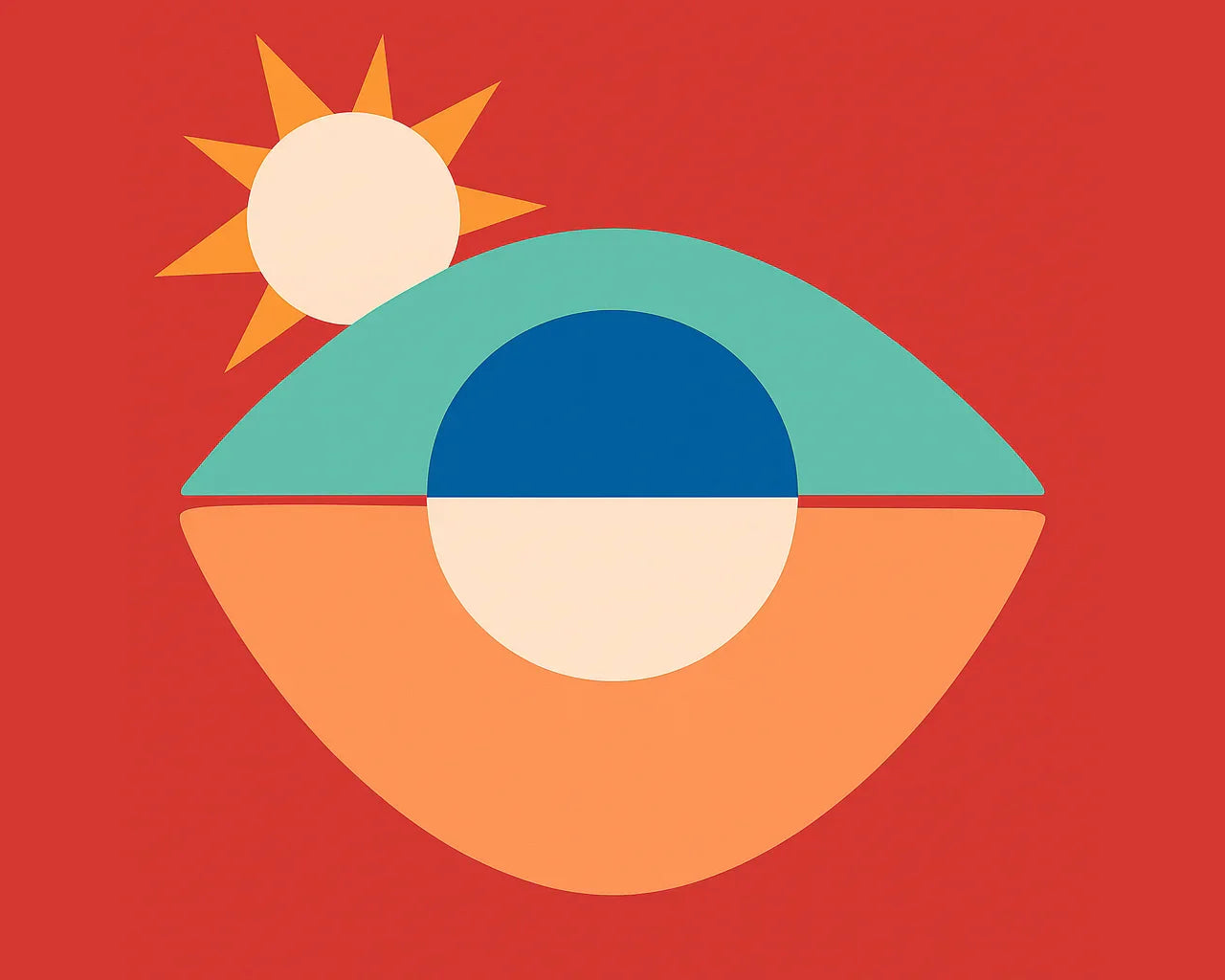 Abstract eye demonstrating solar retinopathy