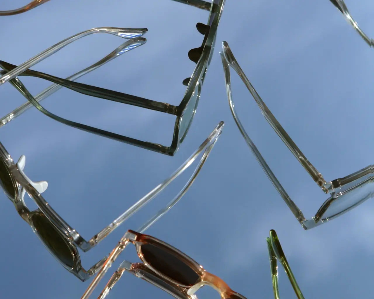 Article One sunglass on mirror with sky reflecting