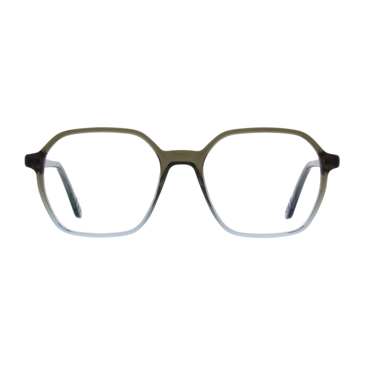 Olive Andy Wolf oversized women's eyeglasses on white background