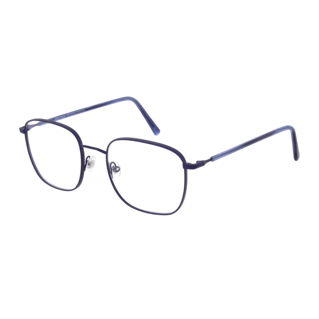 Blue metal Andy Wolf luxury glasses made in France