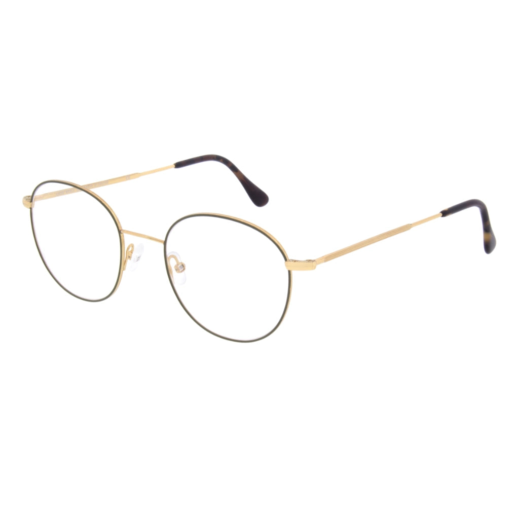Gold Andy Wolf round metal luxury eyeglasses