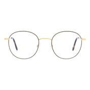 Green and gold Andy Wolf round metal luxury eyeglasses