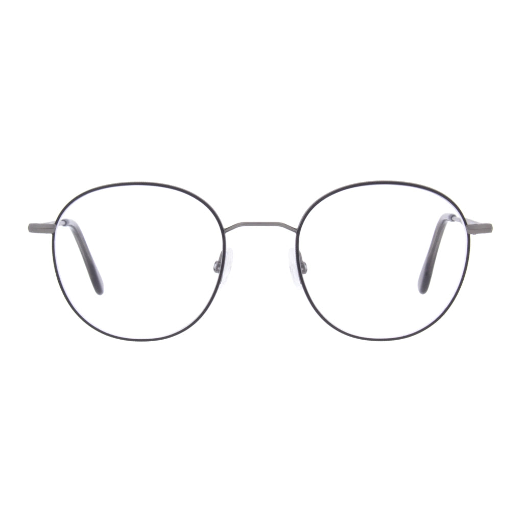 Black silver Andy Wolf round metal luxury eyeglasses