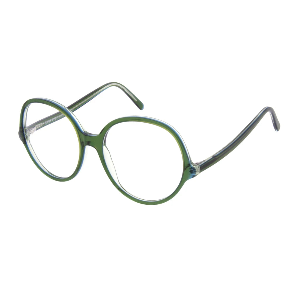 Green vintage retro luxury handmade eyeglasses by Andy Wolf