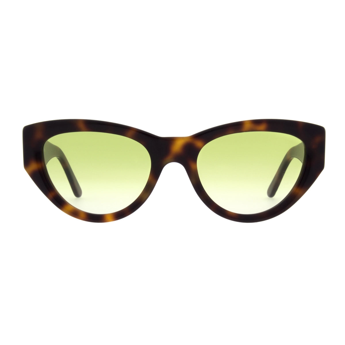Tortoise Andy Wolf cat-eyed sunglasses on white background
