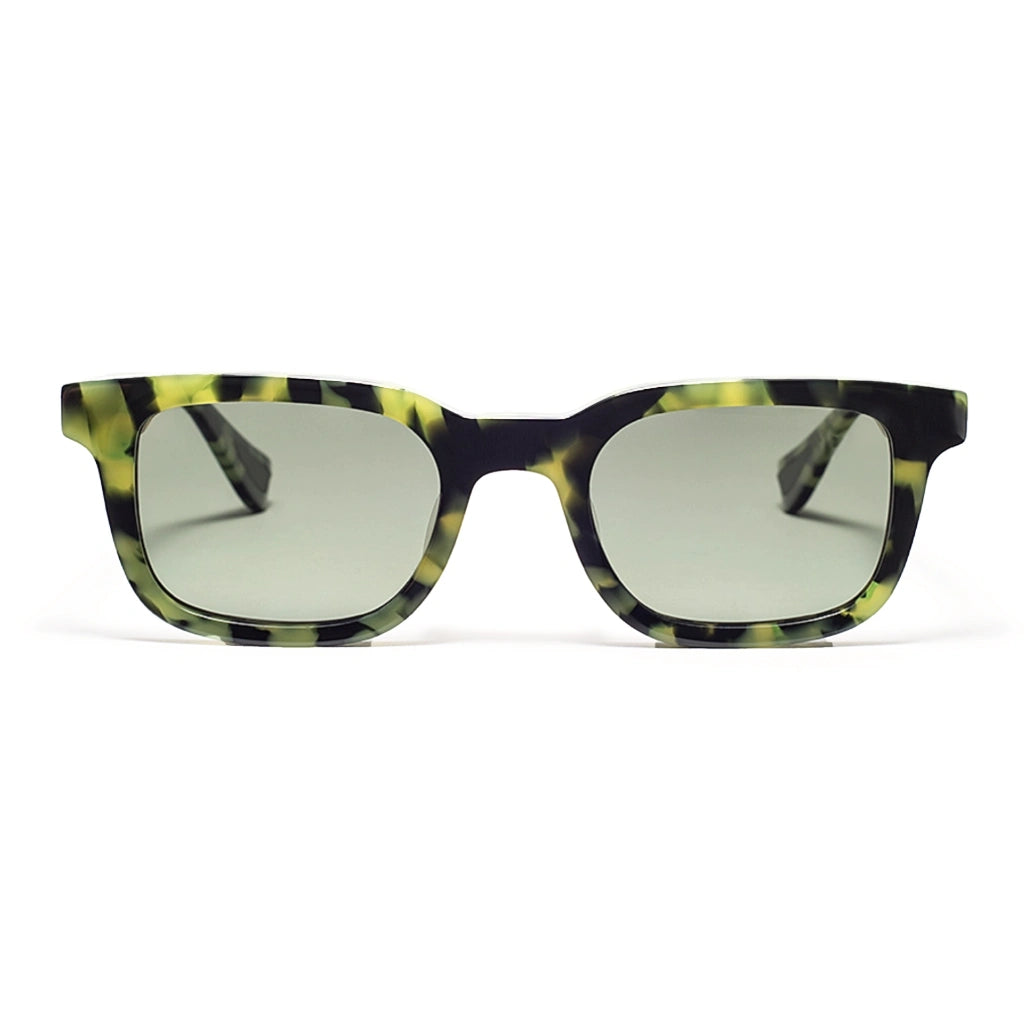 Green tortoise rectangular plastic running polarized sunglasses