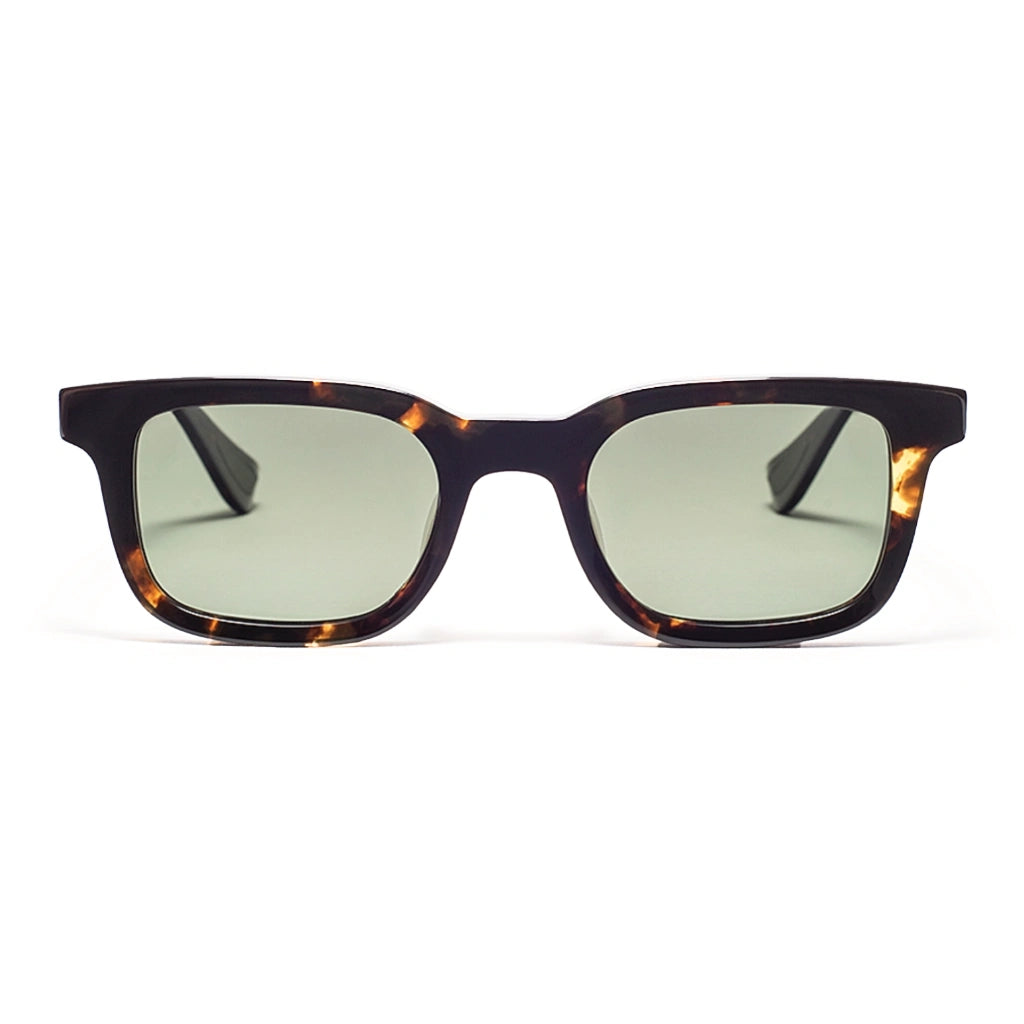 Tortoise rectangular plastic running polarized sunglasses