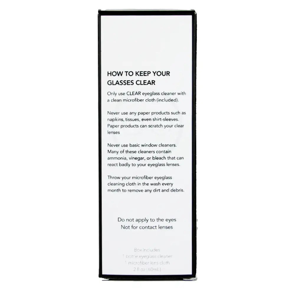 CLEAR premium prescription lens eyeglass cleaner