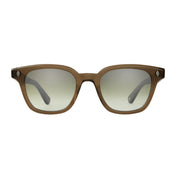 Green crystal large Garrett Leight Broadway wayfarer sunglasses for men and women with mirrored lenses