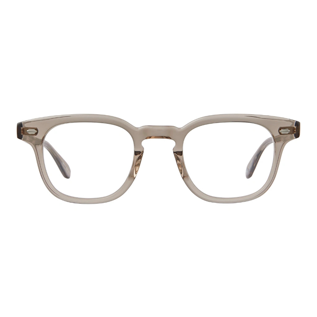 Crystal clear Sherwood GLCO '50s inspired tailored prescription eyeglass frames