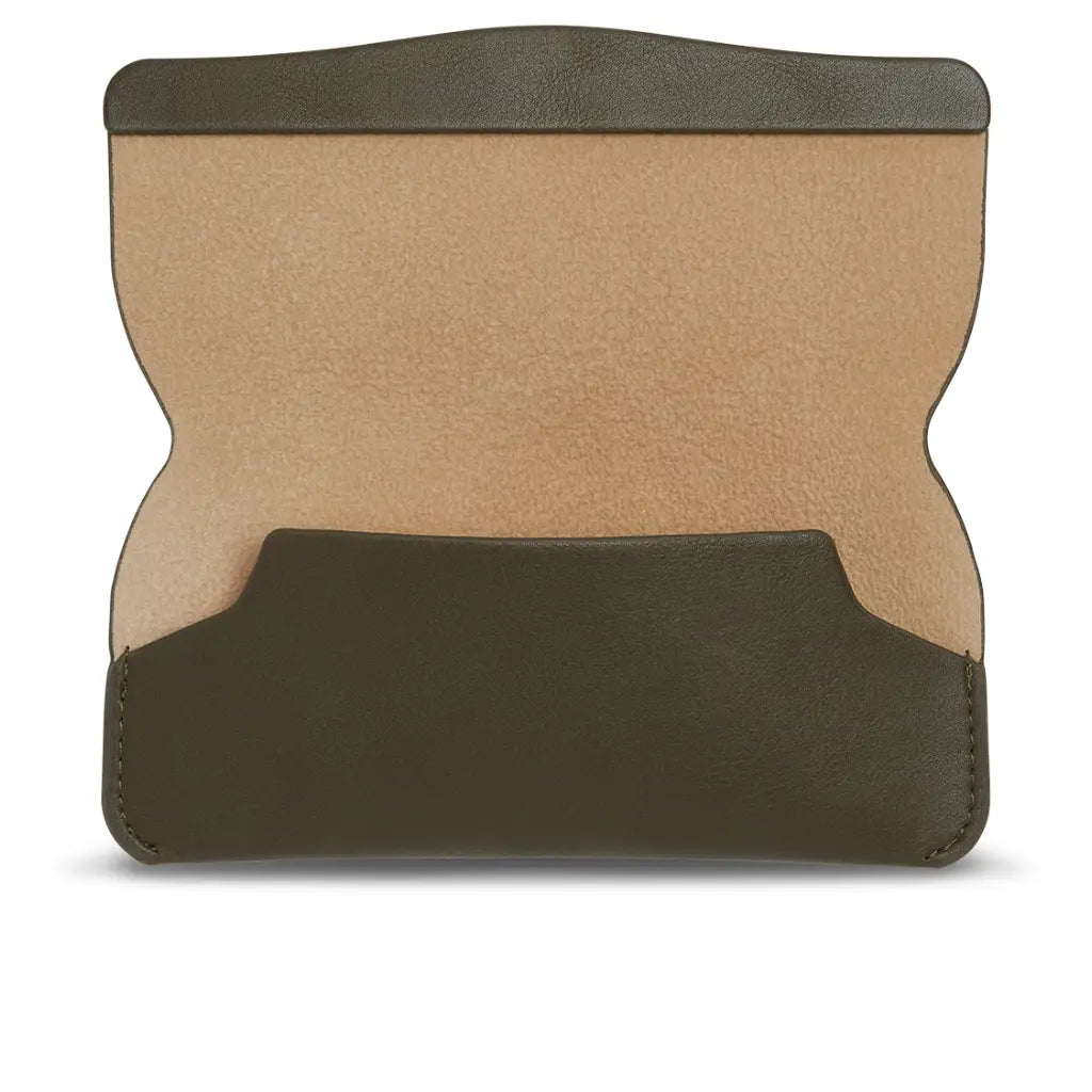 Green open luxury eyeglass case by GLCO at The Optical. Co