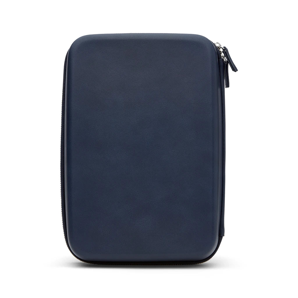 Navy back luxury GLCO collector travel eyeglass case luggage