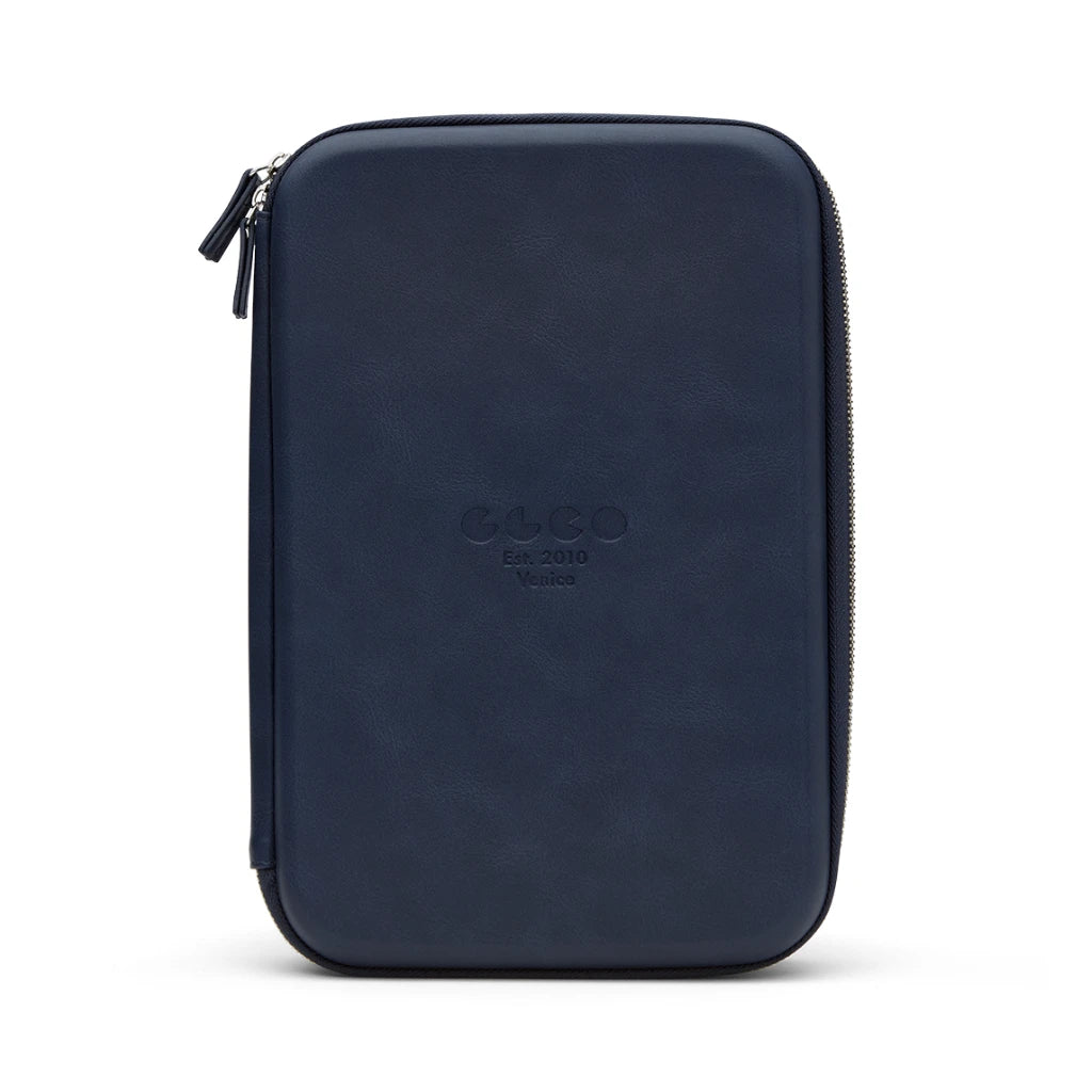 Navy luxury GLCO collector travel eyeglass case luggage