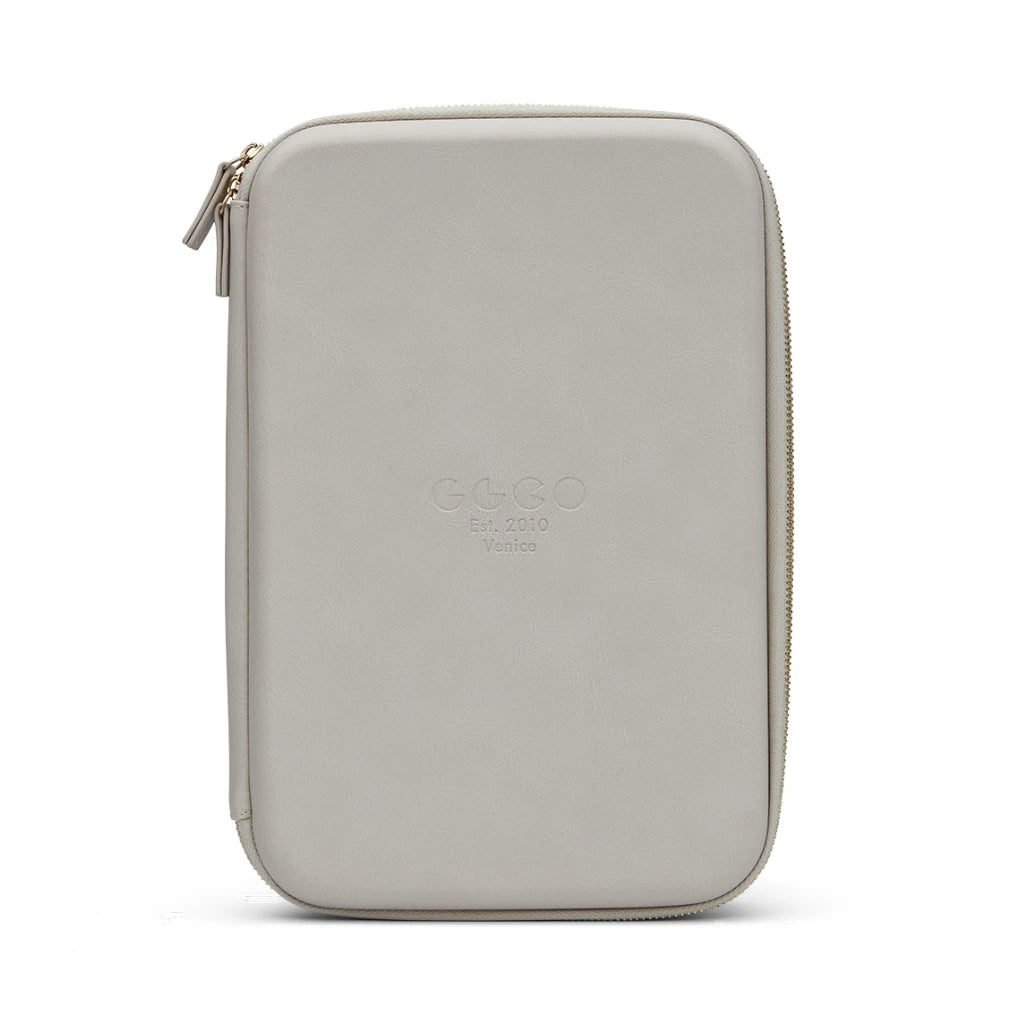 Grey luxury GLCO collector travel eyeglass case luggage