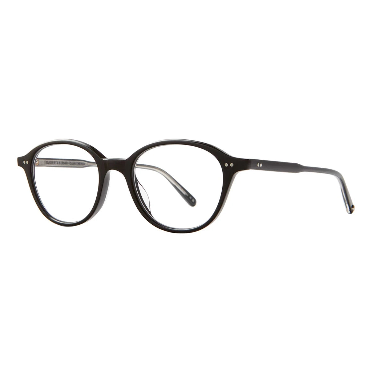 Black oval modern eyeglass frames by GLCO on white background