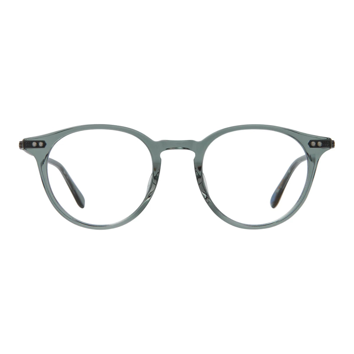 Blue crystal Clune J round eyeglasses frames on white background