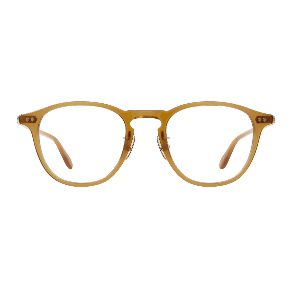 Sun Garrett Leight Hampton J plastic round eyeglasses with titanium adjustable nose pads