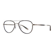 Black silver GLCO Linnie small aviator eyeglasses for women and men on white background