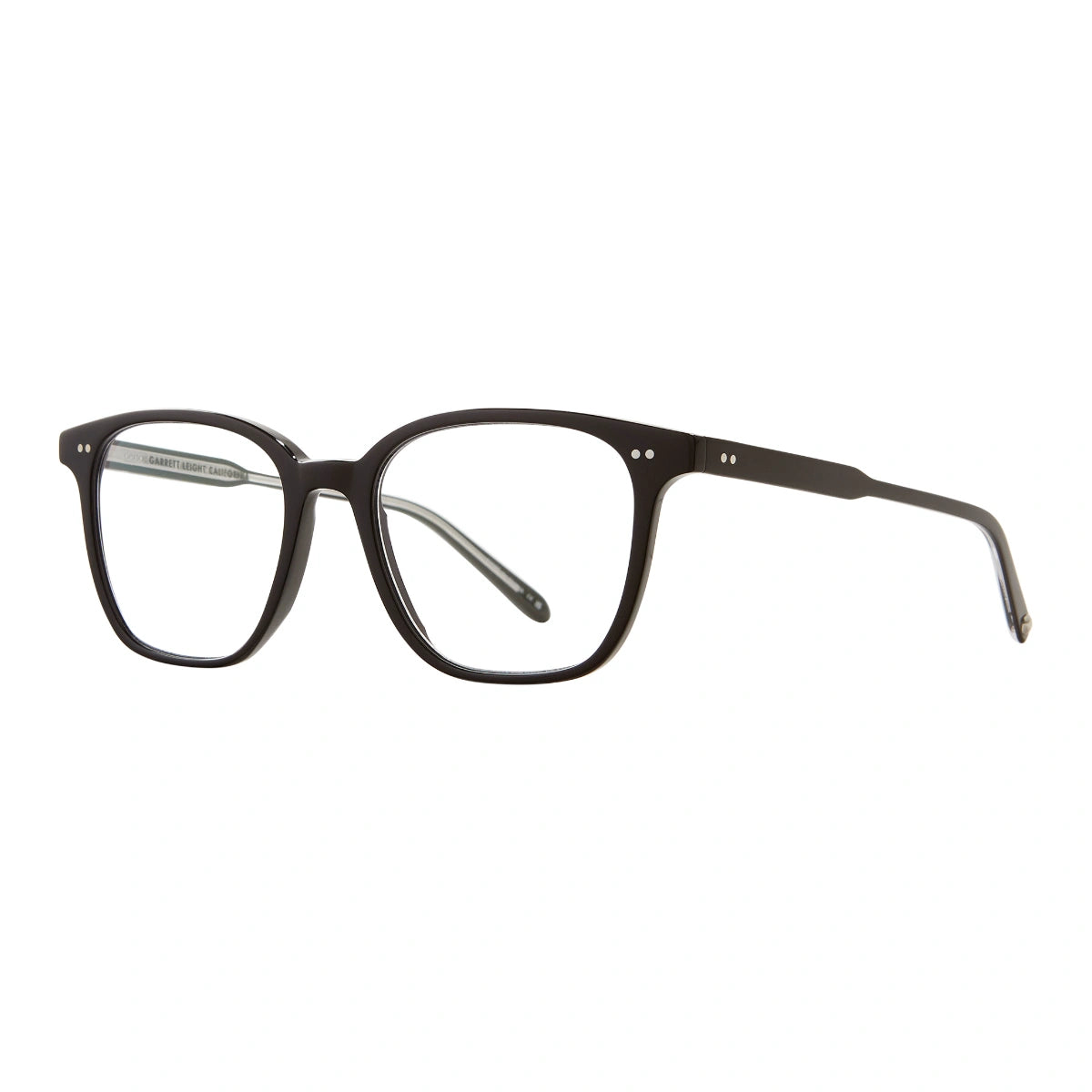 Black Garrett Leight Carina women's acetate eyeglasses on white background