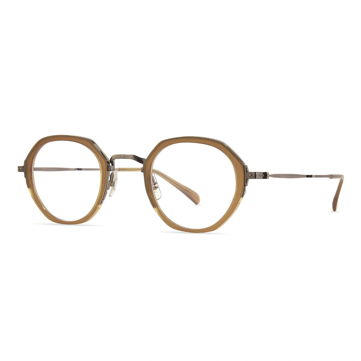 Antique gold Citrine Mr. Leight antique style round metal eyeglass frames