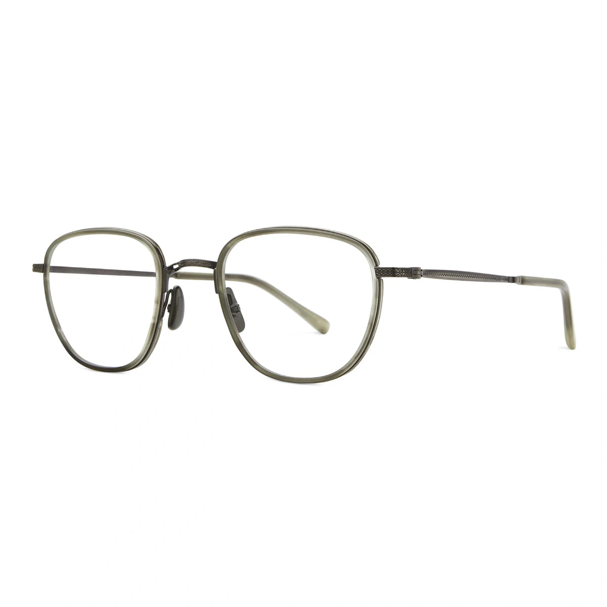 Silver pewter Mr. Leight Griffith titanium luxury eyewear