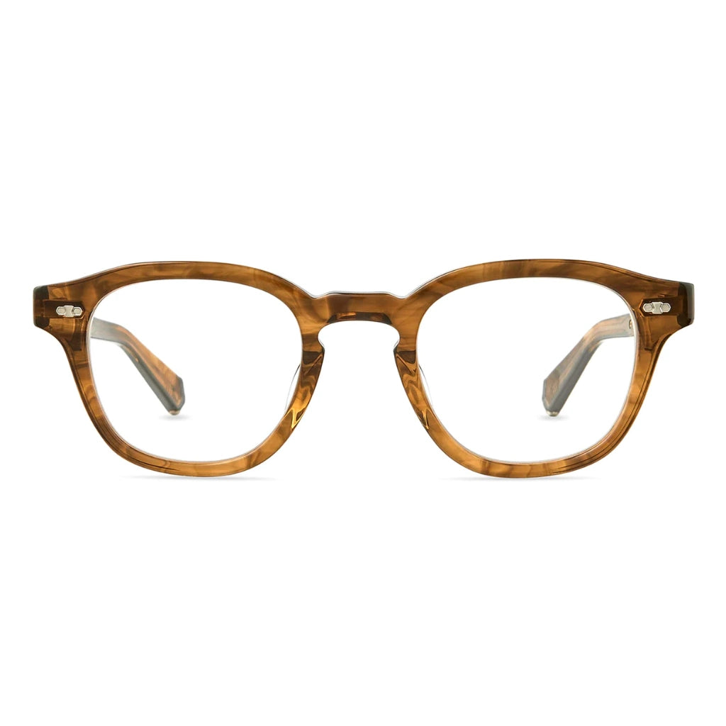 Golden tortoise square Mr. Leight luxury plastic acetate eyeglasses at The Optical. Co