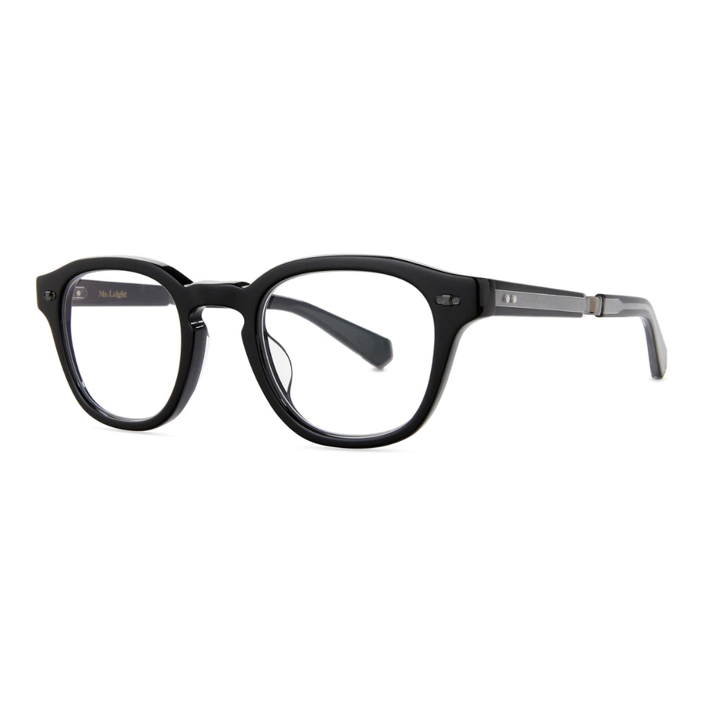 Black square Mr. Leight luxury plastic acetate eyeglasses at The Optical. Co