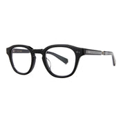 Black square Mr. Leight luxury plastic acetate eyeglasses at The Optical. Co