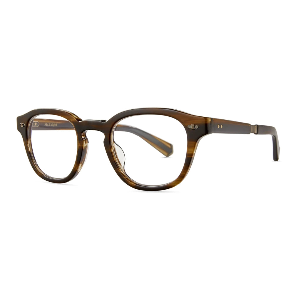 Dark tortoise square Mr. Leight luxury plastic acetate eyeglasses at The Optical. Co