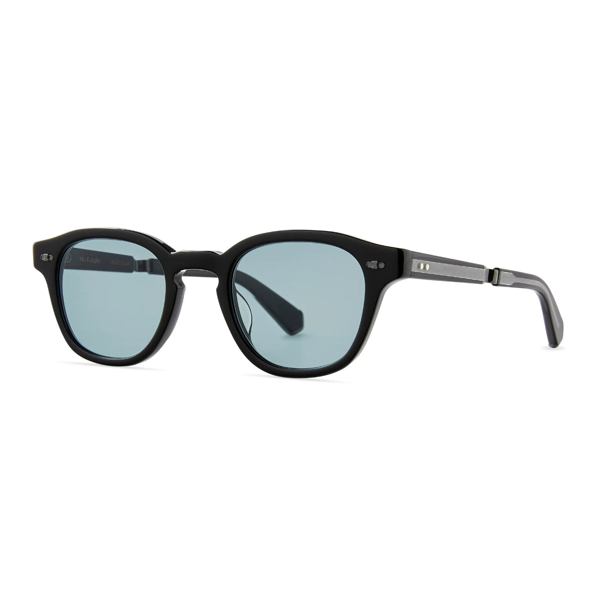 Black luxury Mr. Leight sunglasses with polarized glass lenses