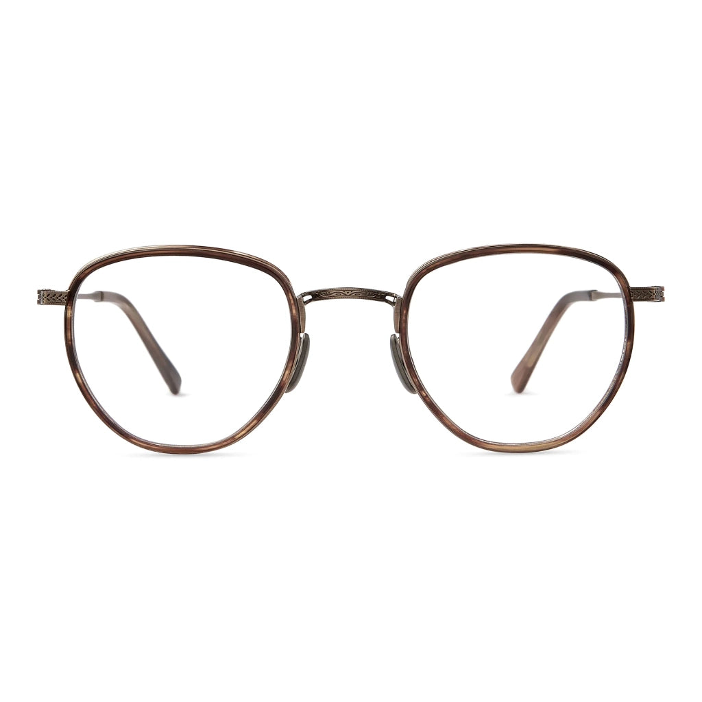 Dark tortoise Mr. Leight luxury titanium metal handmade eyeglasses at The Optical Co