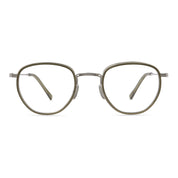 Green silver Mr. Leight luxury titanium metal handmade eyeglasses at The Optical Co