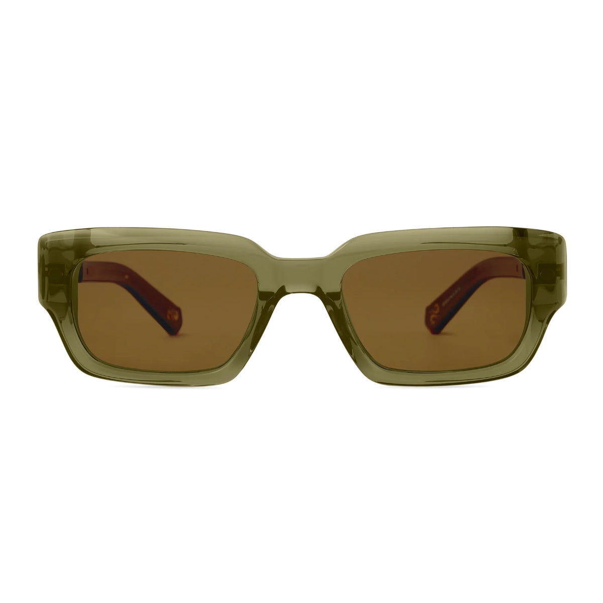 Green crystal rectangle bold Mr. Leight luxury sunglasses