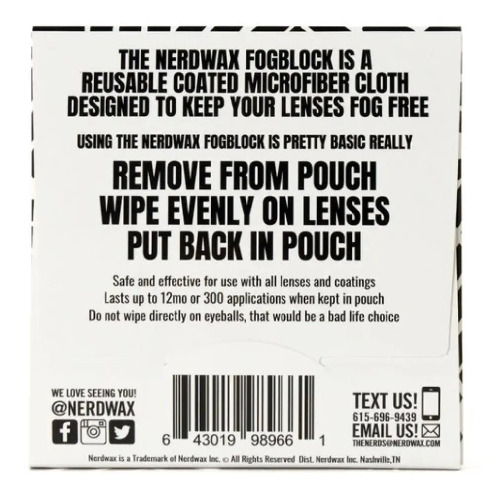 Nerdwax Fogblock cloth