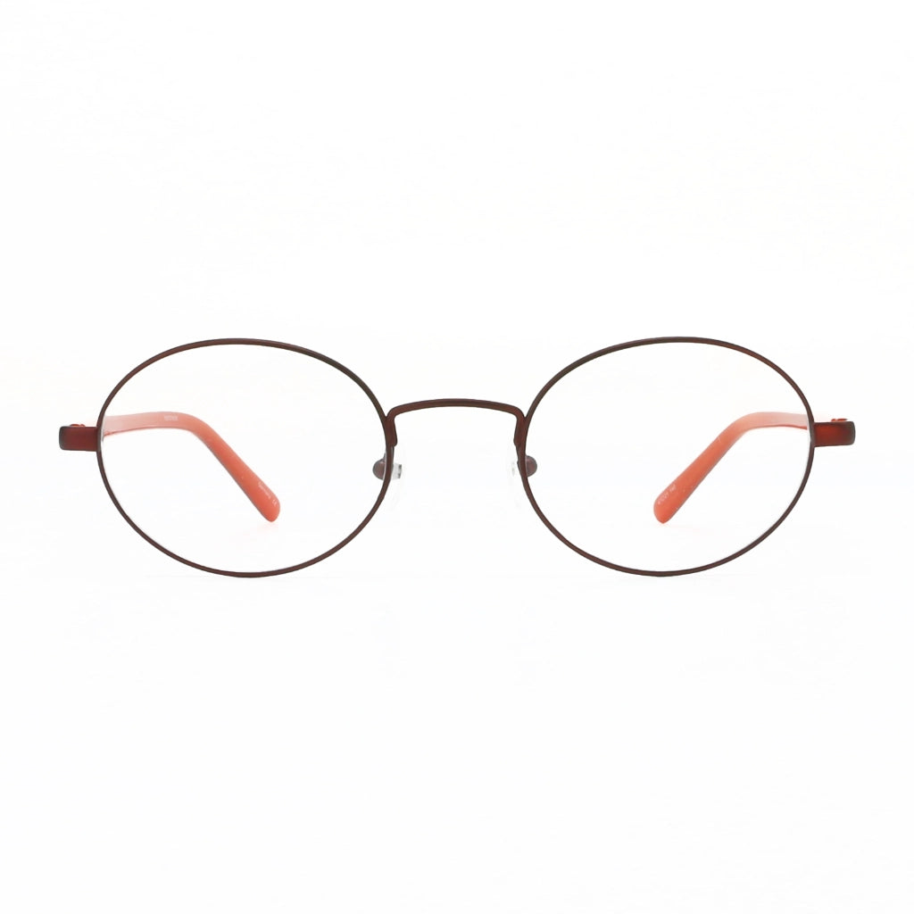 Brown copper small oval metal old-fashioned looking eyeglass frames for men and women