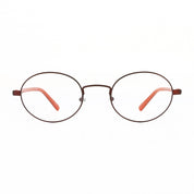 Brown copper small oval metal old-fashioned looking eyeglass frames for men and women