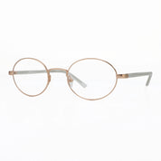 Rose gold small oval metal old-fashioned looking eyeglass frames for men and women