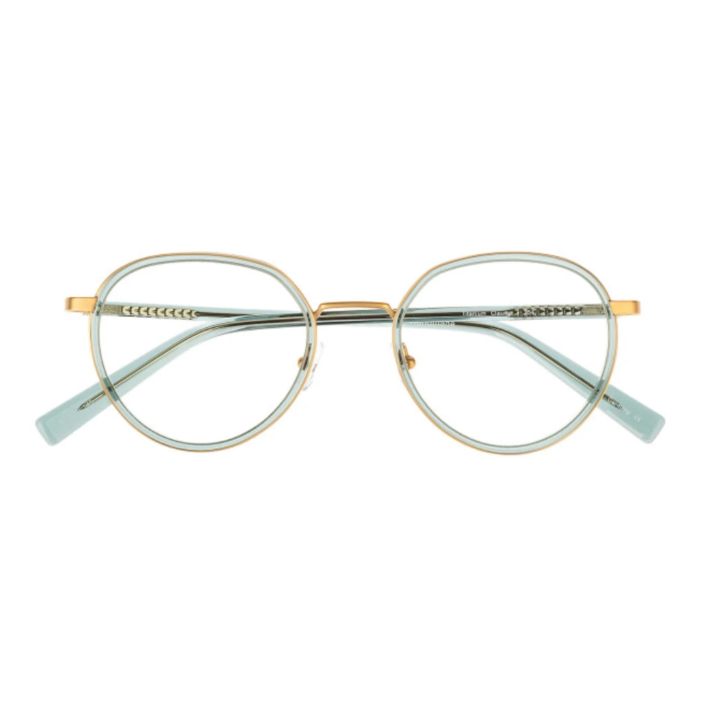 Teal gold round lightweight metal titanium glasses online for women