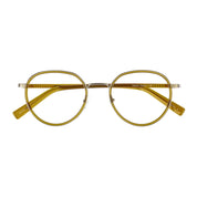 Olive round lightweight metal titanium glasses online for women