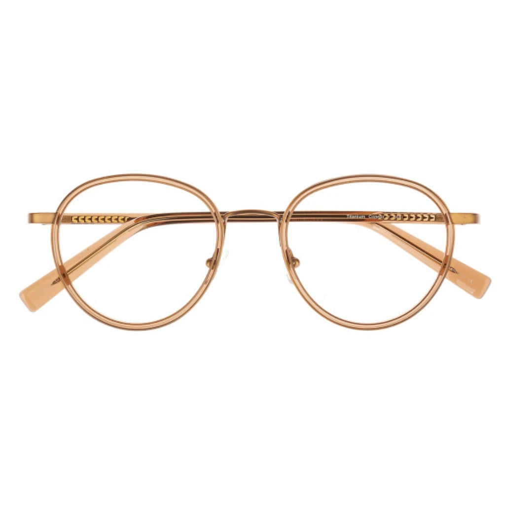 Bronze round titanium lightweight eyeglasses for men and woman