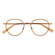 Bronze round titanium lightweight eyeglasses for men and woman