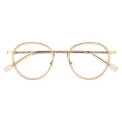 Clear gold round titanium lightweight eyeglasses for men and woman