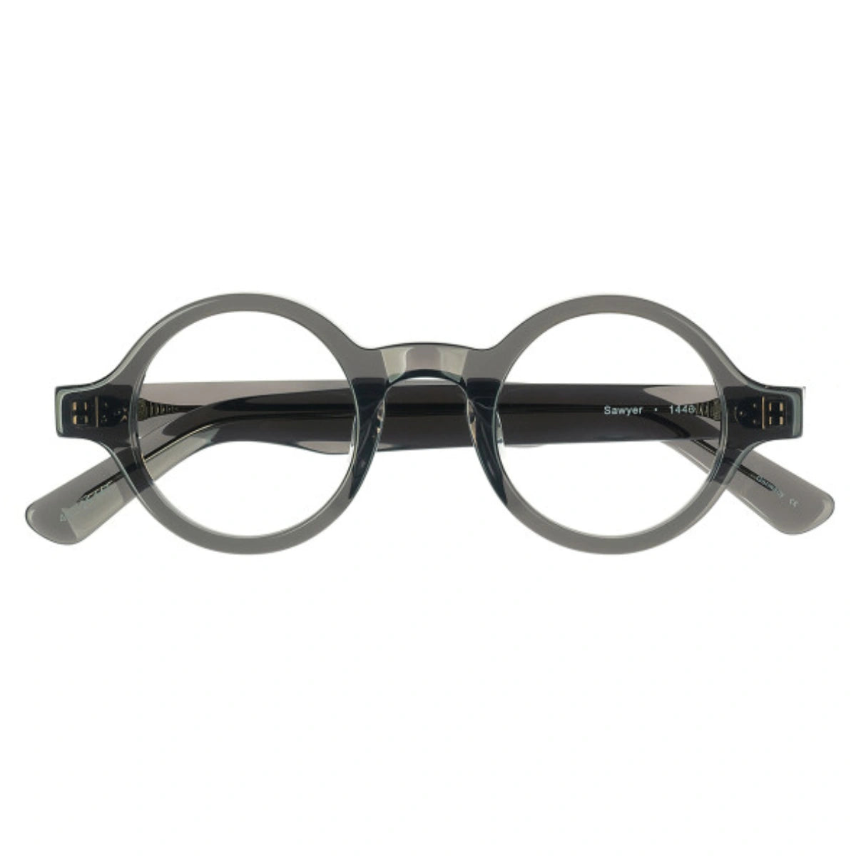 Smoke grey round bold eyeglasses