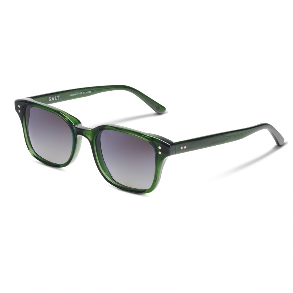 Green SALT luxury polarized rectangular thick sunglasses
