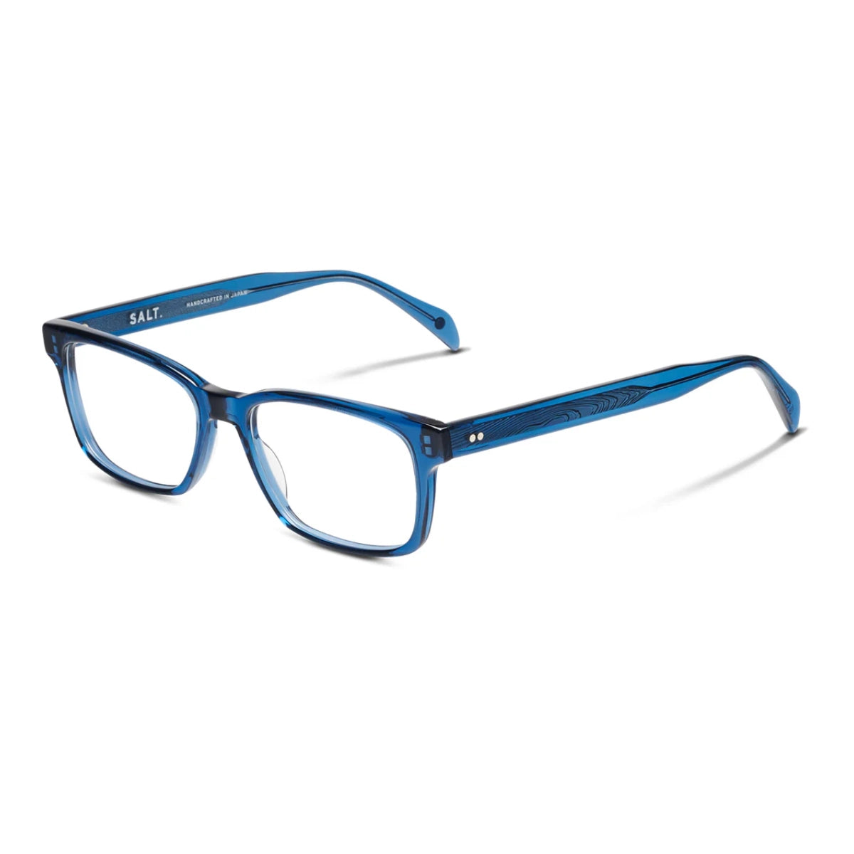 Blue Walter eyeglass frames by SALT on white background