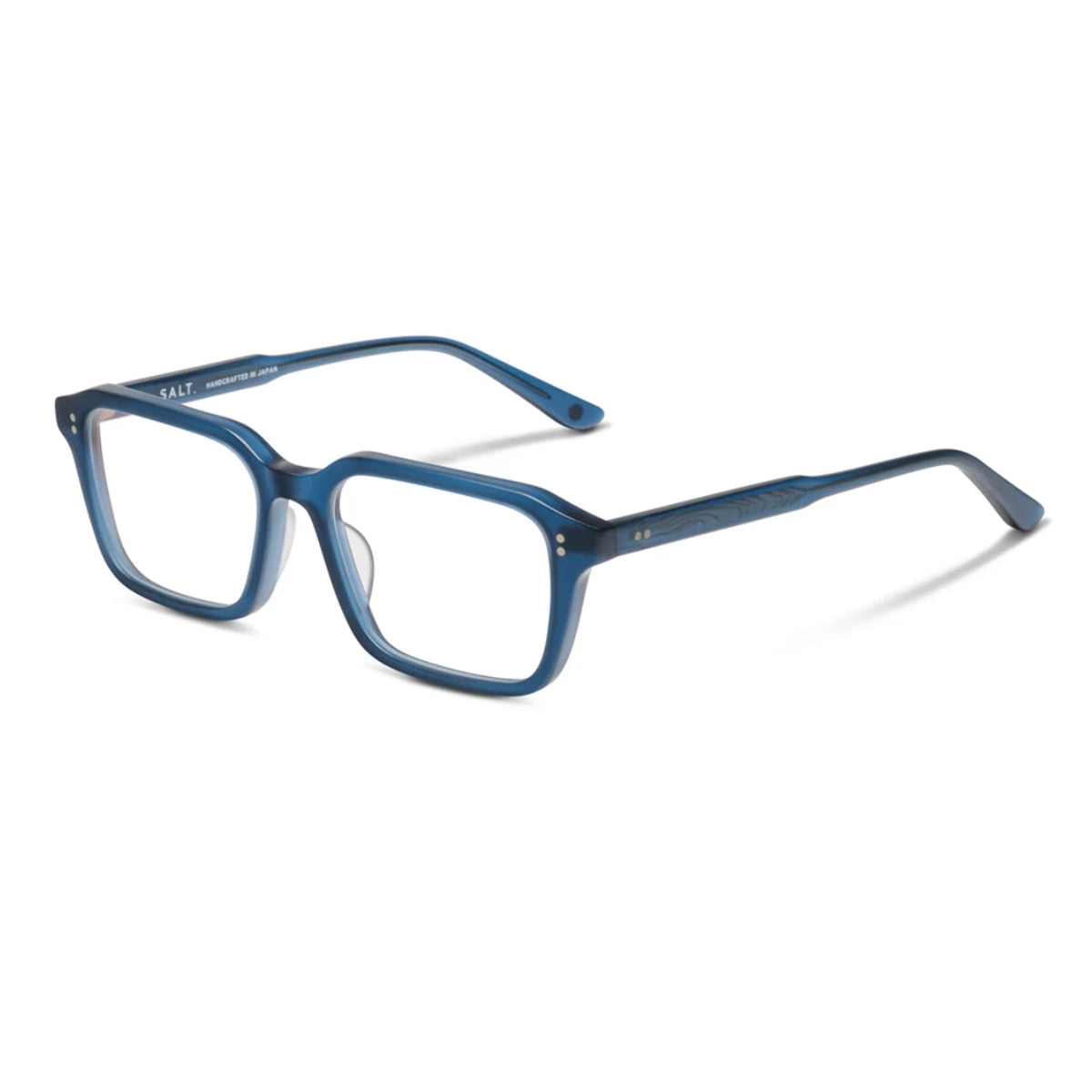 Blue vintage inspired luxury executive glasses by SALT on white background