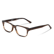 Tortoise SALT Mitchell rectangular eyeglasses on white background