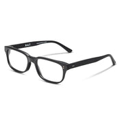 Black SALT Mitchell rectangular eyeglasses on white background