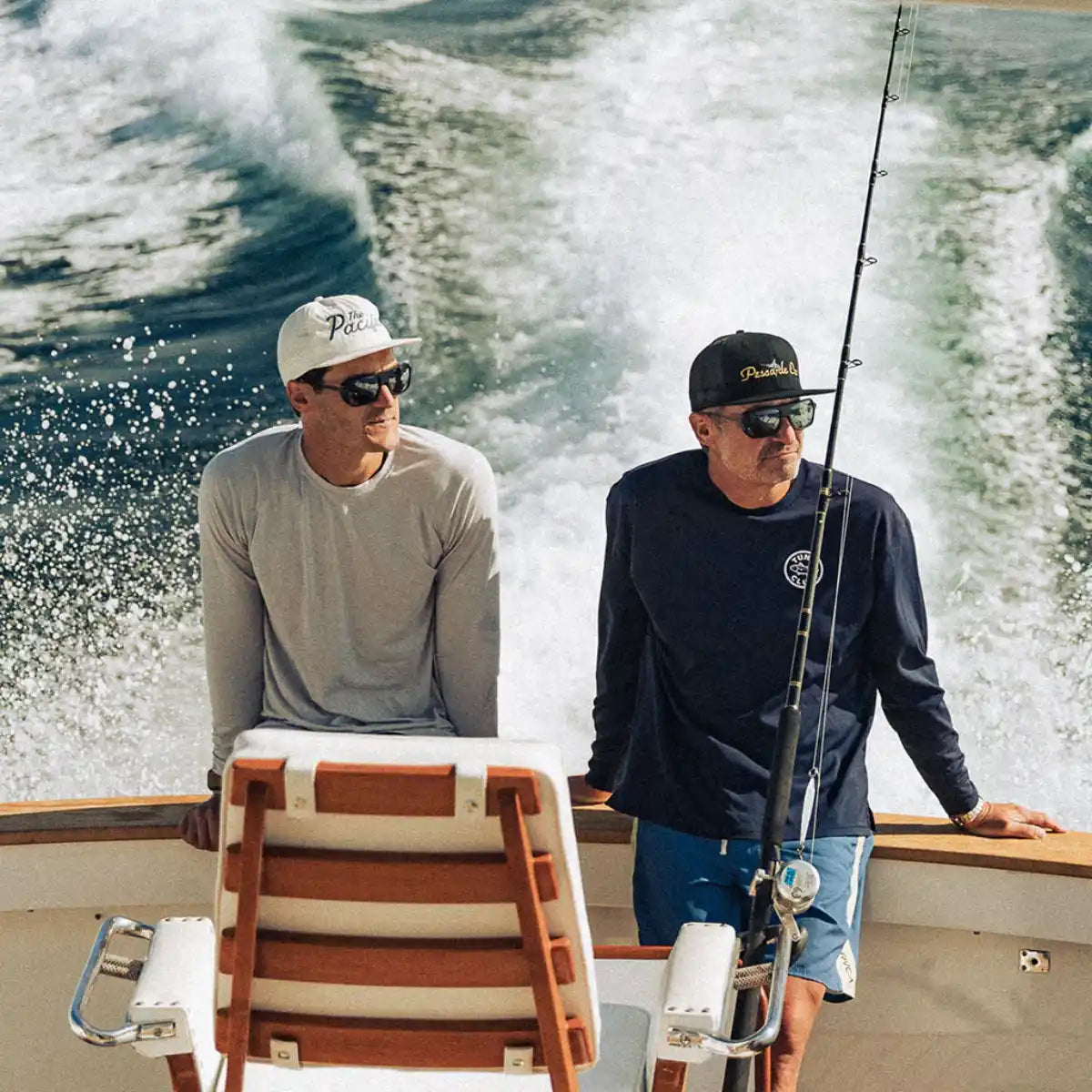 Models sport fishing wearing SALT 1898 luxury fishing sunglasses